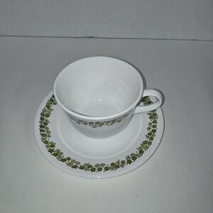 Corelle By Corning Crazy Daisy Spring Blossom Vintage Coffee Or Tea Mug & Plate